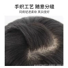 Fully hand-woven No. 3 net wigs for women, natural color hair extensions, covering white hair, hair replacement blocks, straight hair extensions Specification image